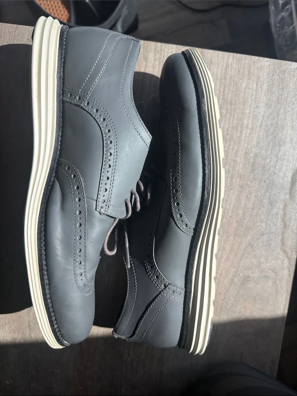 Cole Haan Classic Men’s Wingtip Oxford Lace-Up in Gray